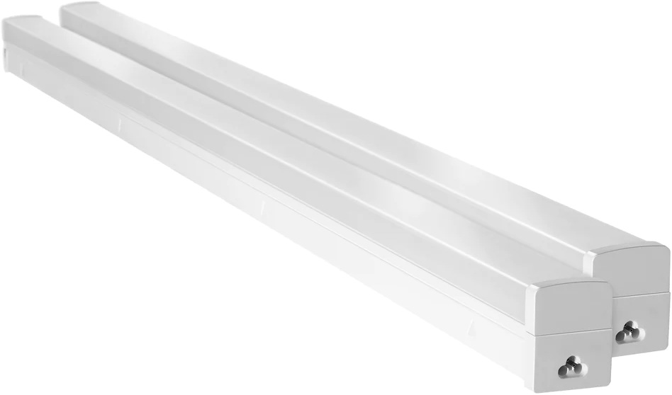 long, rectangular fixtures for LED tube bulbs