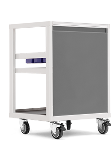 white steel rolling utility cart