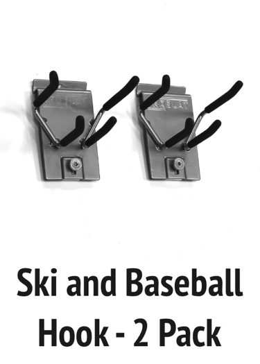 ski and baseball hooks 2-pack